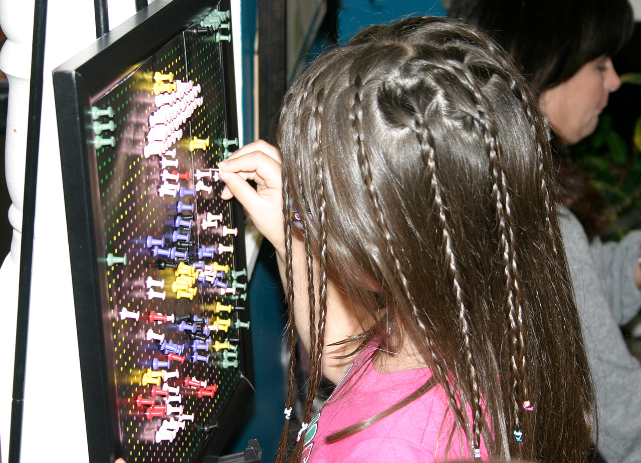 Pushpin art engaging interactive exhibit for the public